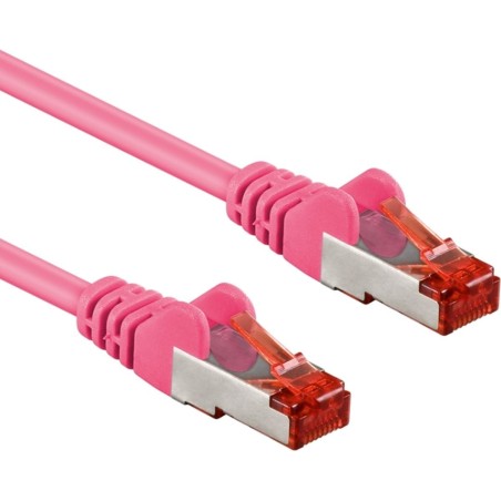 Goobay CAT 6 S/FTP CU 15m Magenta - High-Speed Networking Cable for Ultimate Performance!
